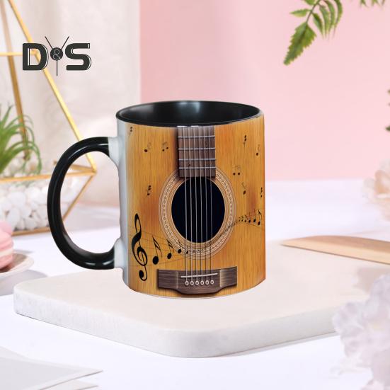 Музыкальная кофейная кружка, керамическая новинка, чашка для музыкальных нот, большая емкость 350 мл, дизайн в виде гитары, фортепиано, скрипки, кружка для горячего питья, музыкальный подарок для любителей музыки, дом