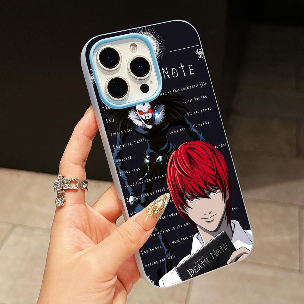 Чехол для мобильного телефона Death Note Kira Light Jelly Двухслойный Светло-голубой для iPhone 17 16 15 14 13 12 11 Air Pro Max Plus