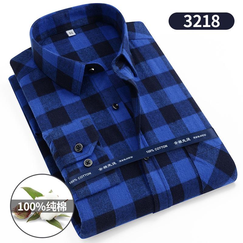 100% Pure Cotton Flannel Soft Regular-fit Long Sleeve Brushed Shirt Single Pocket Comfortable Casual Thick Plaid Shirts S-11XL
