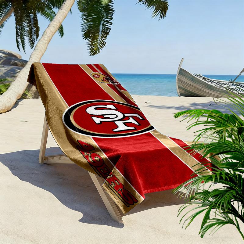 San Francisco 49ers Print Beach Towel, Large Soft Quick Dry Towel for Beach Camping Swimming