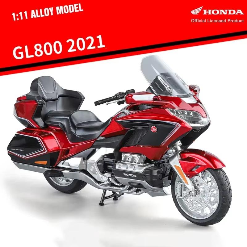 1/11 HONDA Gold Wing GL800 2021 Литой Модель Мотоцикла Металлическая Модель Туристического Мотоцикла Звук Свет Детская Игрушка Подарок