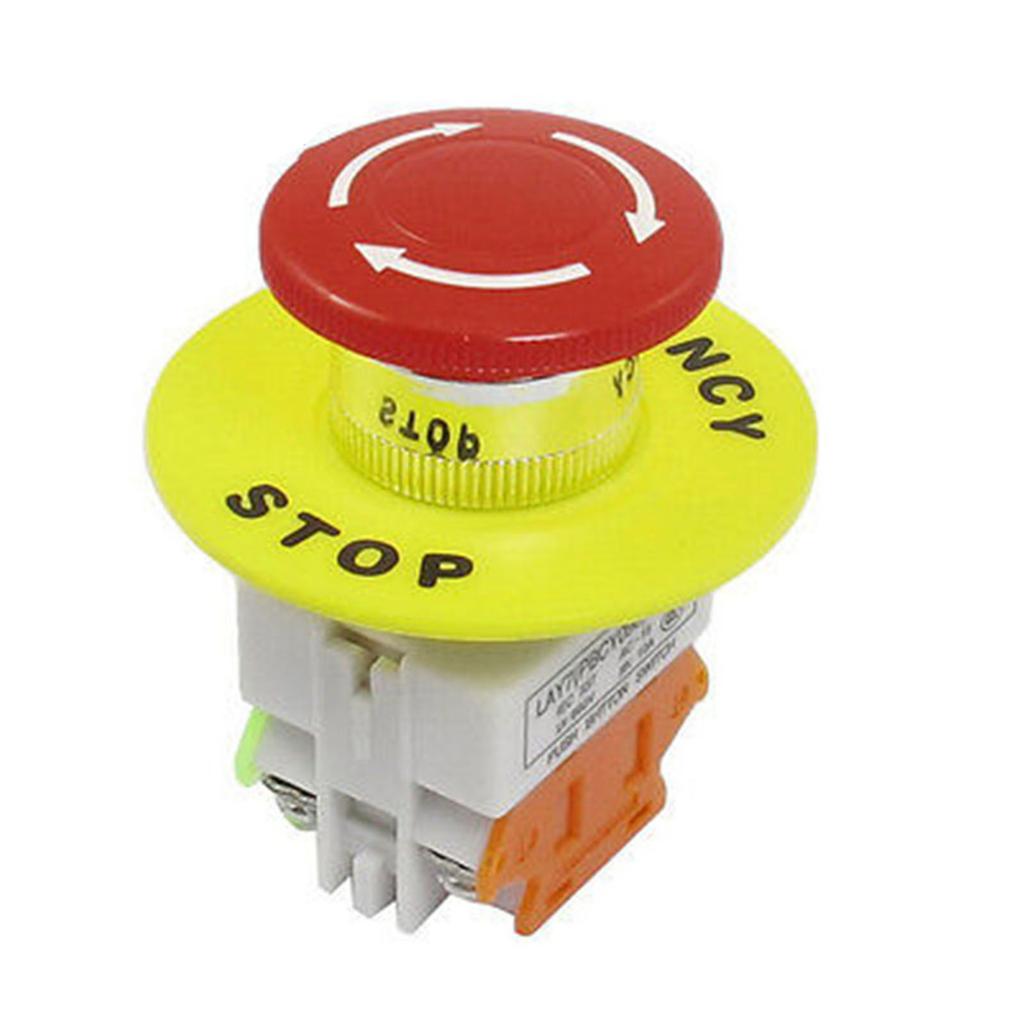 Emergency-Stop Push Button-Switch 1NO 1NC-DPST Mushroom Cap-Switch LAY37 LAY7-PBC Y090-11ZS Elevator Latching Self Lock