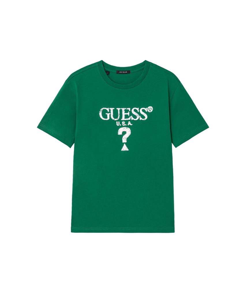Guess [Основная коллекция] Треугольная мужская/женская футболка с коротким рукавом без воротника и с пенопластовым ободком, 4 цвета Mq2K8435