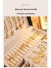 Luxurious Large-Capacity Jewelry Storage Box for Necklaces, Earrings, Bracelets, and Rings In Exquisite Gold Design.