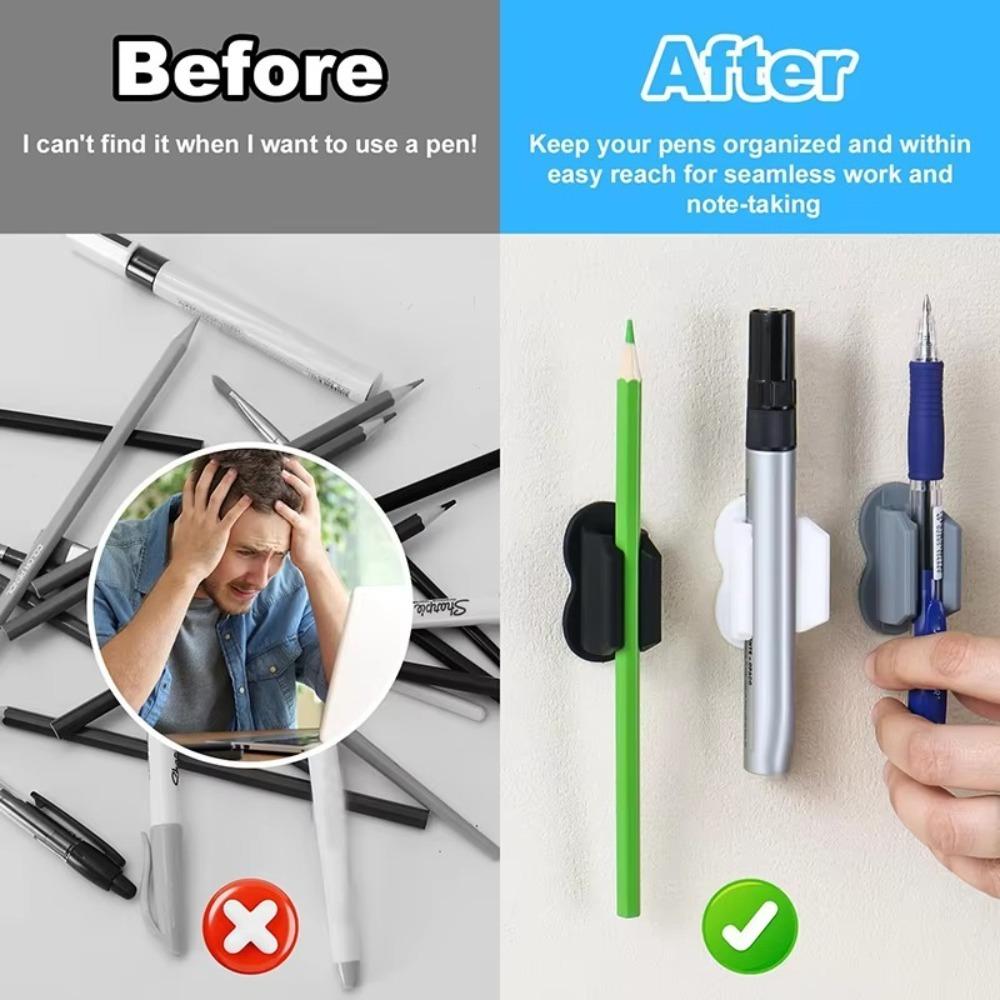 Silicone Pen Holder Self-Adhesive Pencil Clip New Pencil Storage Clamps  Students