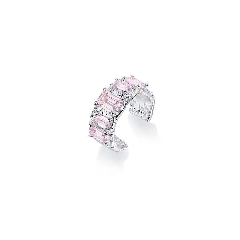 Регулируемое двухслойное кольцо Love Ring с цирконием для женщин, милое и стильное, нишевый дизайн для указательного пальца.