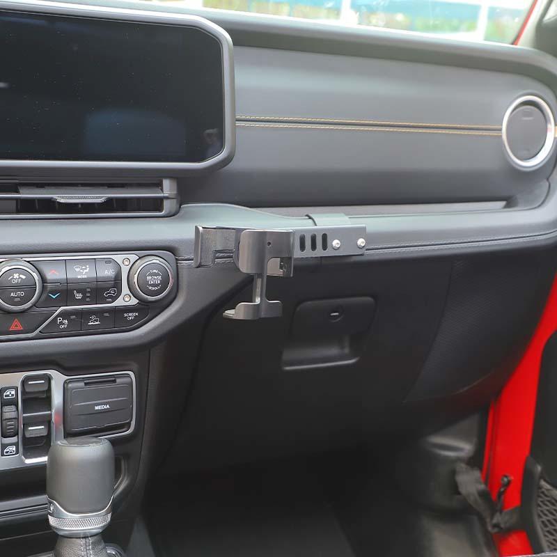 Автомобильный металлический кронштейн для второго пилота с ручкой для чашки воды, опорная подставка для Jeep Wrangler JL для JT Gladiator 2024 Up, аксессуары для салона автомобиля