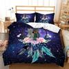 Black Background Dream Catcher Pattern Bedding Set Starry Sky Dream Catcher Quilt Cover Pillow Case 2 or 3 Pieces Soft and Comfortable Home Decoration