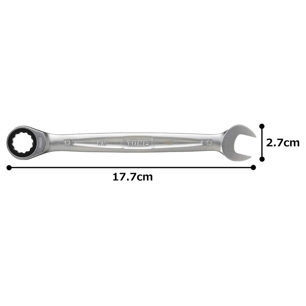 TONE Ratchet Box Wrench Width Across Flats 13mm RM-13