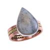 Natural Dendrite Opal Gemstone Two Tone 925 Sterling Silver Ring Size 8.5 k8P89
