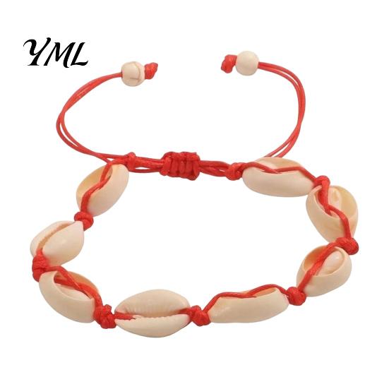 Handmade Beach Jewelry for Women Seashell Bracelet, Natural Shell Boho Beaded Adjustable Durable Cord Bracelets Daily Wear Woven String Bracelet