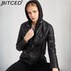 Кожаная куртка с капюшоном, комплект из двух предметов со съемной подкладкой, кожаная куртка больших размеров для женщин, верхняя одежда для весны/осени.