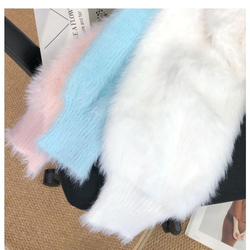 Женская мода повседневная осень-зима однотонный принт длинный рукав V-образный вырез свитера