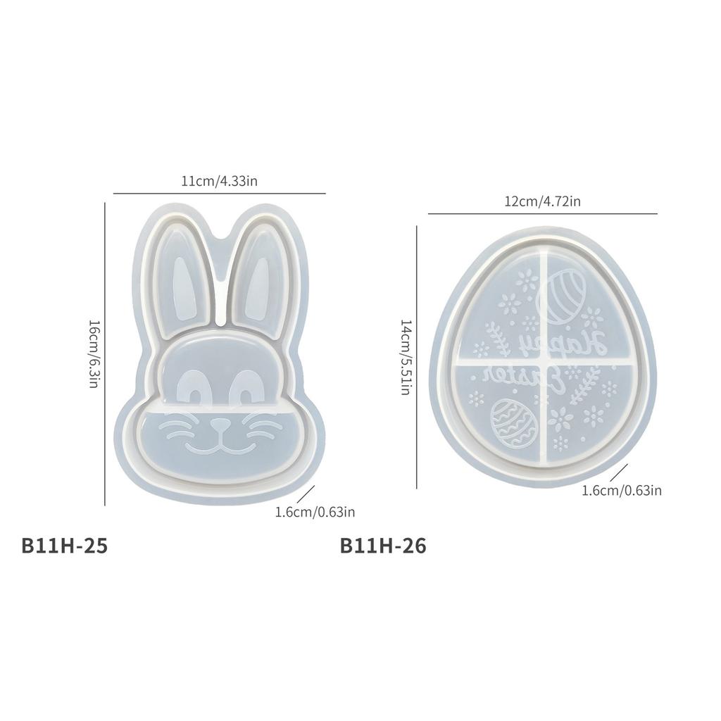 Очаровательная форма кролика/яиц Силиконовая форма для поделок Формы для литья эпоксидной смолы Подходит для смоляных чаш и блюдец для украшений
