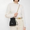 Burberry Horseshoe Drawstring Shoulder Bag With Brushed Metal Hardware Women Shoulder Bag Black 81184491