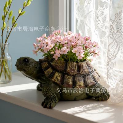 Новая садовая скульптура-украшение, маленькая черепаха, цветочный горшок, подоконник дома, балкон, изделия из смолы, украшение