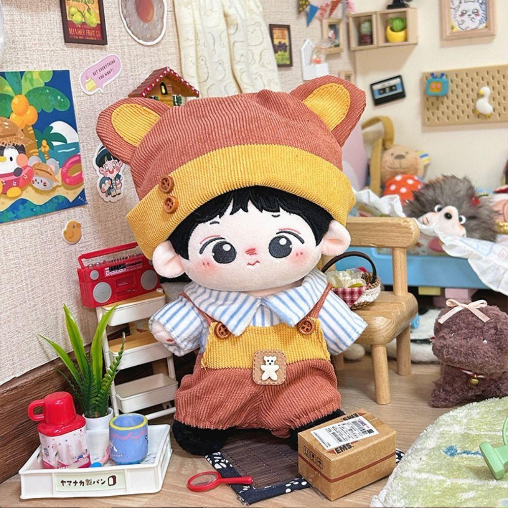 20CM Doll Dress Suit Multicolor Doll Cap Dress Gift Miniature Clothes Cotton Stuffed Doll