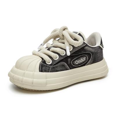 Женские джинсовые кеды, новые женские туфли с ракушечным носком, весенние универсальные туфли на платформе с большой головой, супер-огненные кеды для скейтборда