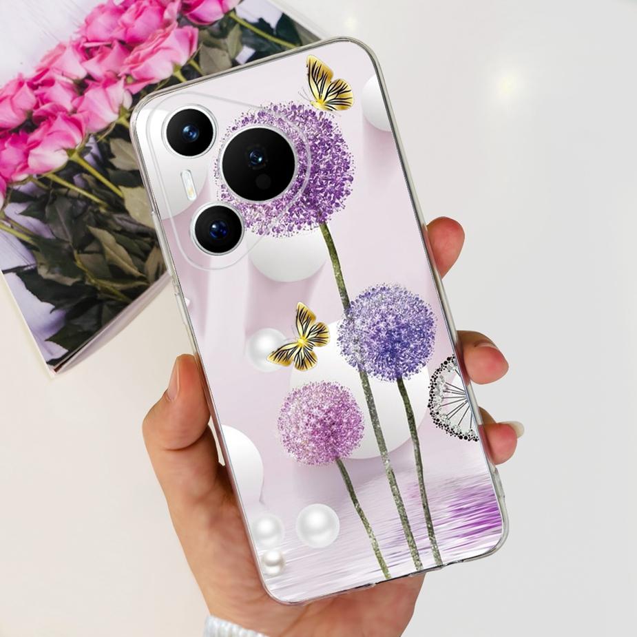 Чехол для Huawei Pura 70 Pro Plus Стильный окрашенный чехол Прозрачные силиконовые чехлы для телефона для Huawei Pura 70 Pro Pura70 Pro+ Мягкие чехлы