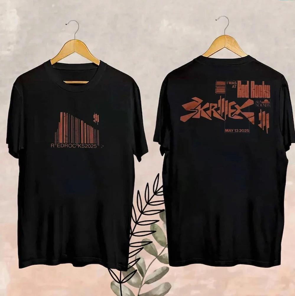 Эксклюзивная футболка EDM Skrillex с концерта в Red Rocks 2025 года, Колорадо, Репринт, Унисекс