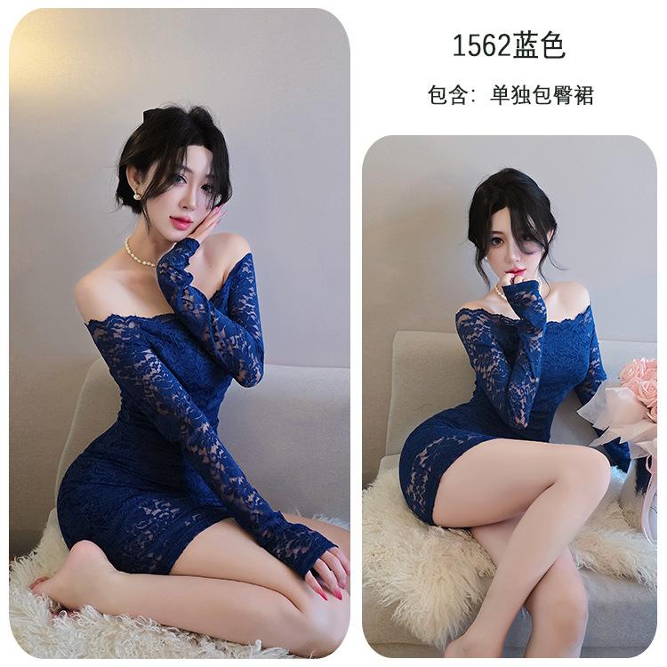 Sex underwear pure desire style shoulder dress tight hip skirt sexy nightdress