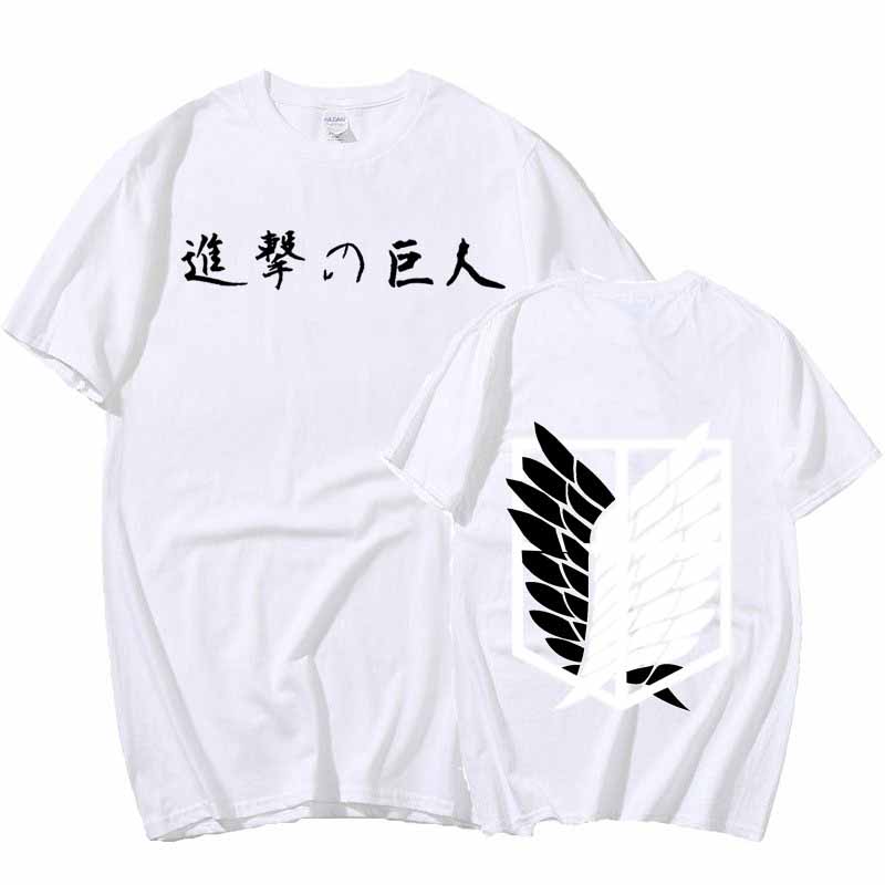 Атака Титанов Harajuku крутые футболки японского аниме Shingeki No Kyojin футболка мужская футболка манга футболка с рисунком Топ мужской