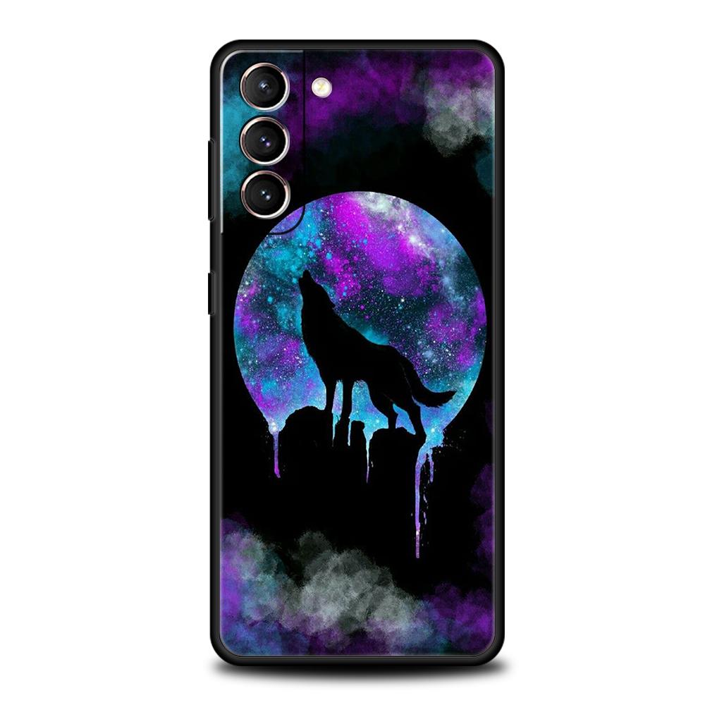 Чехол "Луна Воющий Волк" для Samsung Galaxy S24 S23 S22 S20 S21 FE Ultra S24 S23 S10 S10E S9 S8 Plus 5G Силиконовый Чехол для Телефона Capas