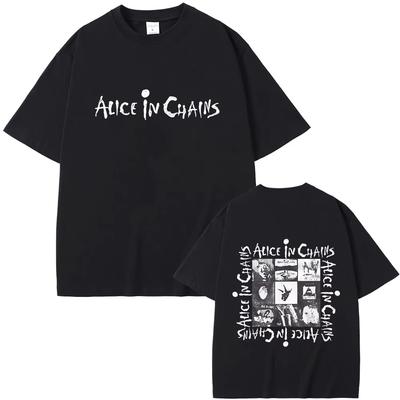 Музыкальная группа Alice in Chains Альбом Графическая футболка Мужчины Женщины Повседневная Свободная футболка с круглым вырезом мужская Мода Хип-хоп Панк Уличная одежда