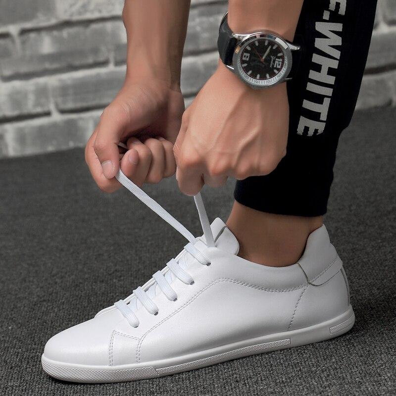 New Men Casual Shoes Men Sneakers Soft Leather Men Shoes  Fashion Male White Shoes Skate Shoes Men Comfy Hip Hop Shoes