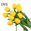 Realistic Tulip Flower 6 Pcs Artificial Flowers Real Touch Faux PU Bouquet Tulips Fake Arrangement for Home Room Office Party Wedding Decoration