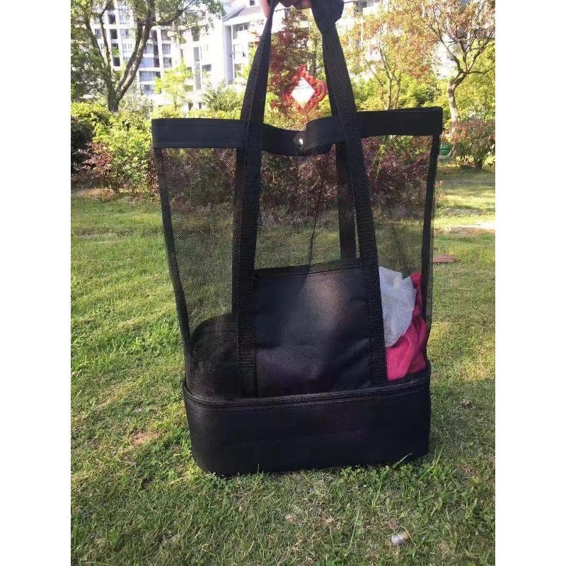 Сумка для пикника на открытом воздухе, пляжная изоляция, сумка для свежего льда, сетчатая пляжная сумка, креативный многофункциональный мешок для льда