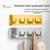 Крючок для хранения из нержавеющей стали, держатель для ключей, высокая грузоподъемность, коррозионная стойкость, простая установка, крючок для полотенец, вешалка для одежды