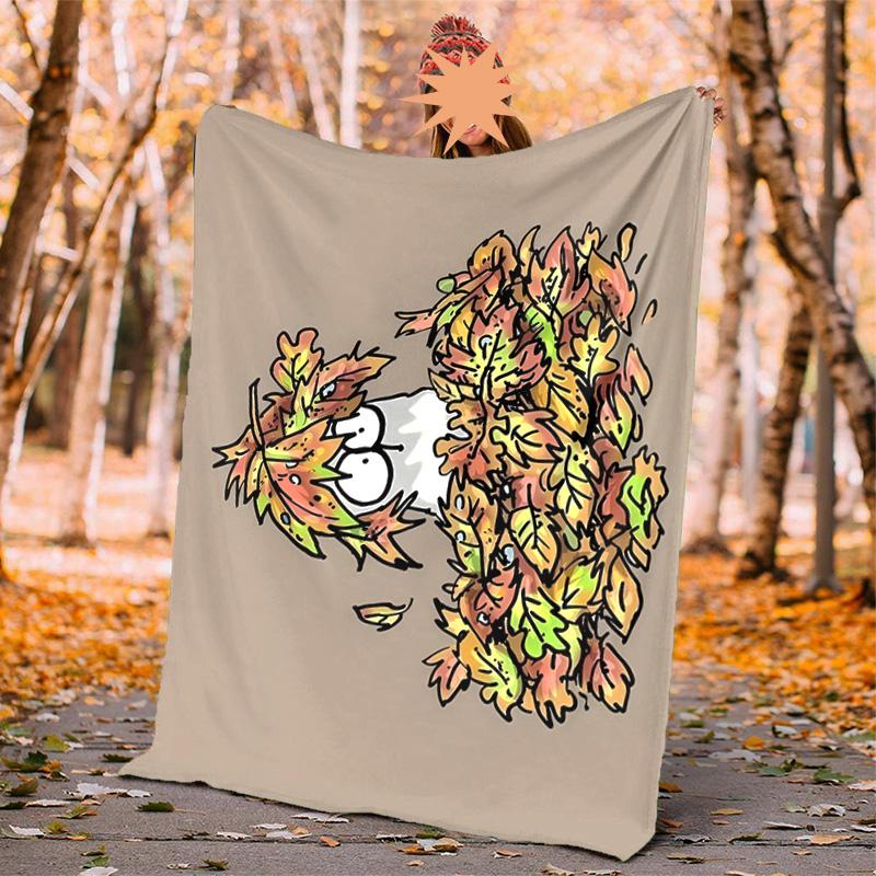Simon'S Cat Flannel Blanket Soft Warm All-Season Throw, Design for Camping, Car Travel, Hiking Sofa, Bed, Office Perfect Gift for Parties
