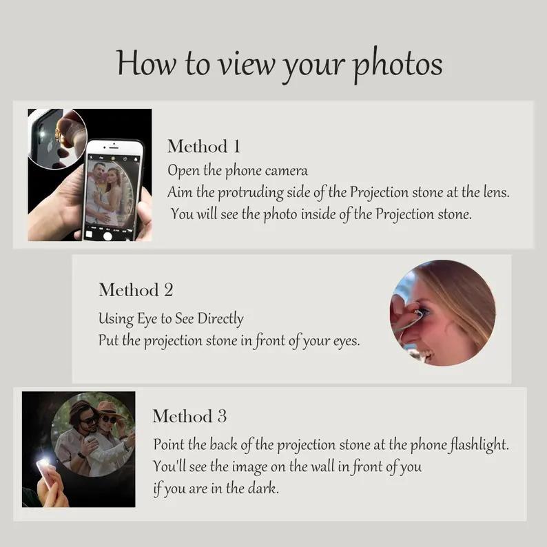 Personalized Photo Projection Necklace Stainless Steel Custom Heart Pendant with Your Picture Inside Women Birthday Jewelry