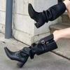 Fashion High Heels Women High Boots Fashion Pointed Toe Leather Shoes Winter 2025 Trend Brand New Goth Chelsea Party Chunky Botas Mujer