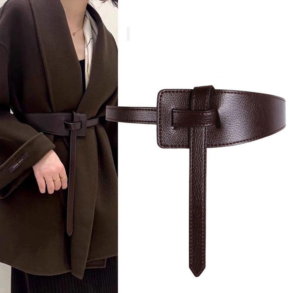Clothing Accessories Sweater Thin Women Waistbands PU Leather Belt Knotted Waist Strap Corset Belt