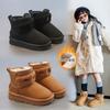 Fleece Warm Children's Snow Cotton 2025 Winter Explosion Baby Girl Solid Color Short Boots Fashionable Boys Retro Boots