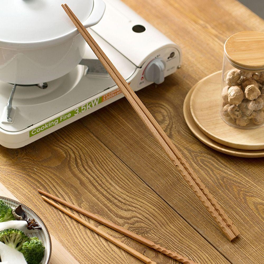 Non-slip Sushi Noodles Hot Pot Wooden Chopsticks Cooking Accessories Frying Tool Kitchen Utensils