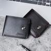 Solid Color Two Fold Purse Waterproof Male Zipper Coin Pocket Portable Card Wallet Travel
