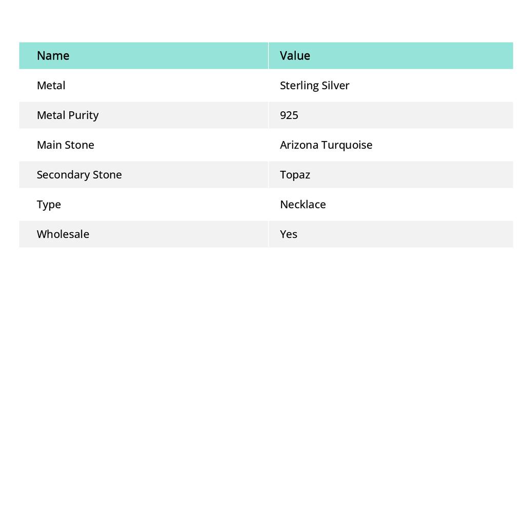 Ювелирные изделия ручной работы из серебра 925 пробы с бирюзовым камнем 18 дюймов n5Q00