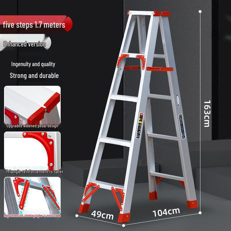 Утолщенная алюминиевая сплавная нескользящая многофункциональная складная стремянка-елочка для дома и сада