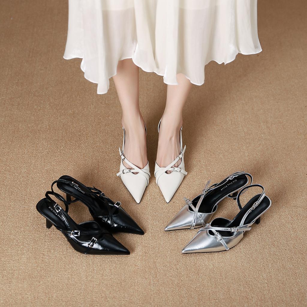 9733-6 Французский вечерний ветер остроносые босоножки на высоком каблуке женские новая мода тонкий ремешок декоративная сумка голова пустые босоножки женские