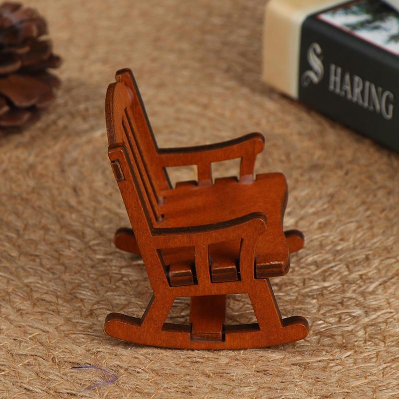 1/12 деревянный мини кукольный домик кресло-качалка модель игрушки DIY миниатюрный аксессуар