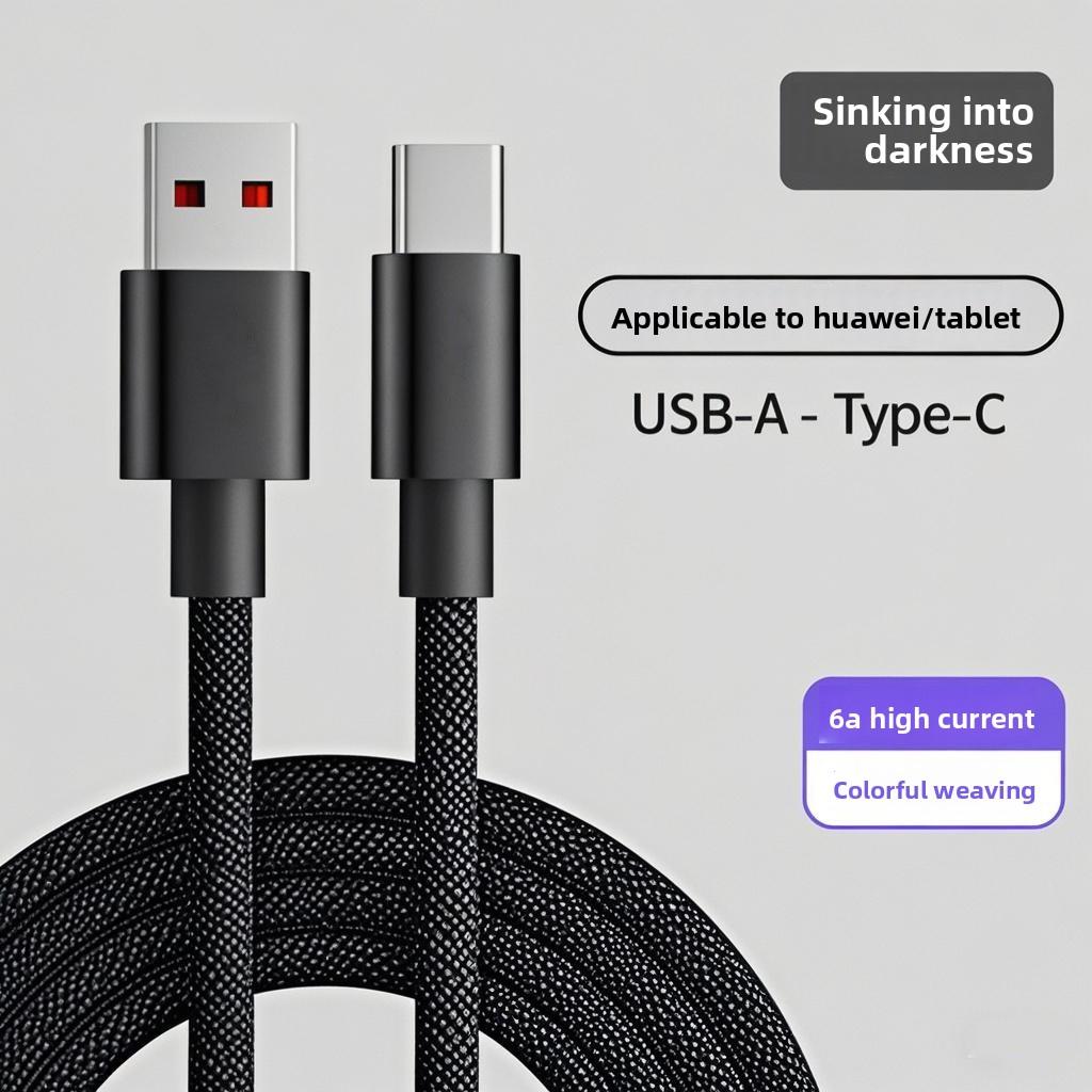 Совместимый с Apple PD Быстрая Зарядка Плетеный Кабель Данных, Двусторонний Type-C 66 Вт Кабель Зарядки для Мобильного Телефона