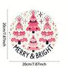Charming Christmas Tree Wreath Wall Art Sign Round Iron Aluminum Decoration  xcm (x inches) Ideal for Home Cafe
