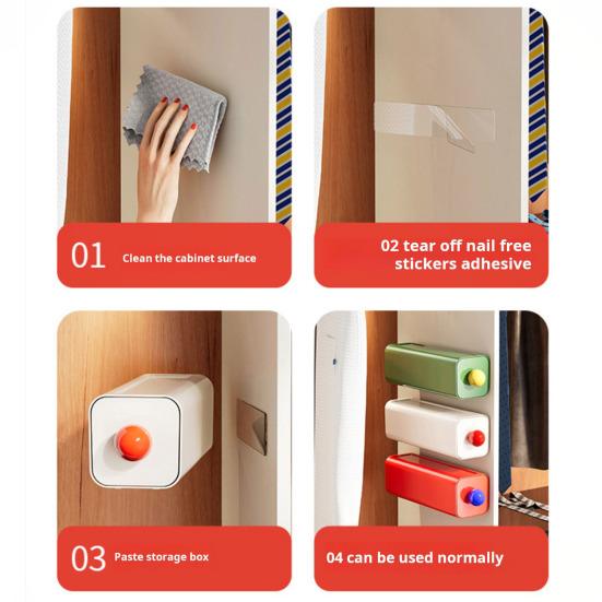 Ящик для хранения носков Большая вместимость Широкое применение Не требует сверления Легко устанавливается Пылезащитный настенный органайзер Чехол для хранения