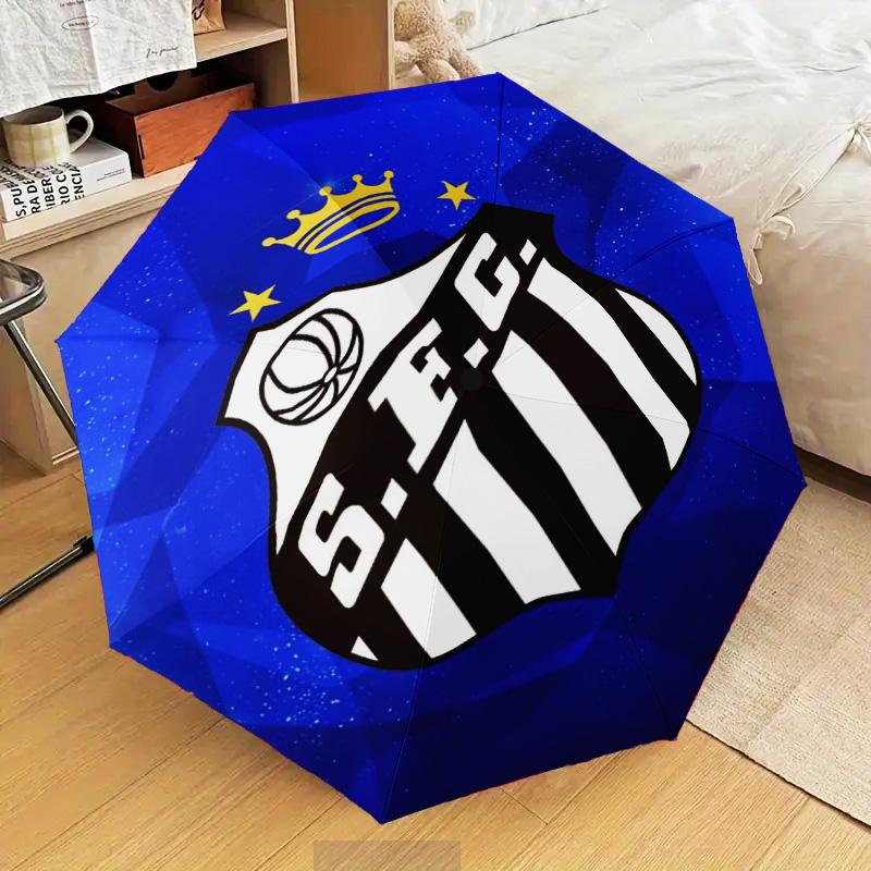 1PC Fc Crest Design Printed Umbrella Folding umbrella, automatic umbrella 8-Frame for Travel, camping Fan gifts Christmas Gifts