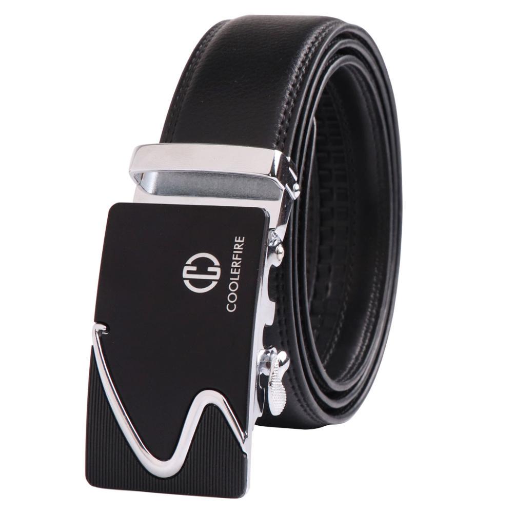 Мужской ремень из натуральной кожи, с автоматической пряжкой