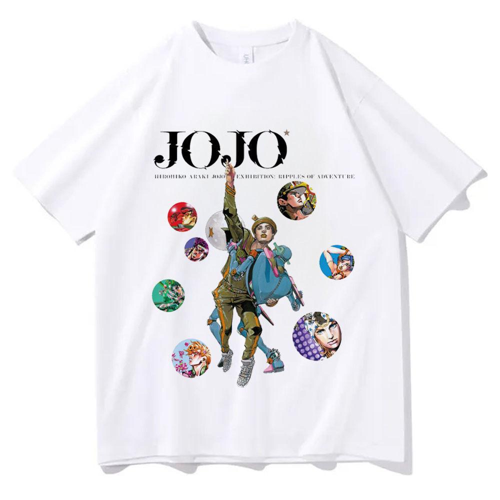 Футболка Jojo Bizarre Adventure для подростков, цветная, в стиле 80-х, гранж, корейская одежда, футболка, корейская одежда, университет, Y2k, классические аниме топы