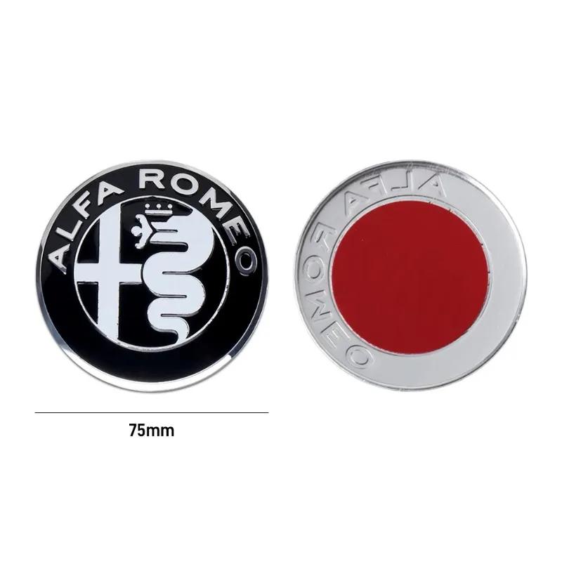 For Alfa Romeo 2026 Hot Sticker 5 colors 75mm Car Front Hood Emblem Logo Rear Trunk Badge for Alfa Romeo 159 147 Giulietta Stelv